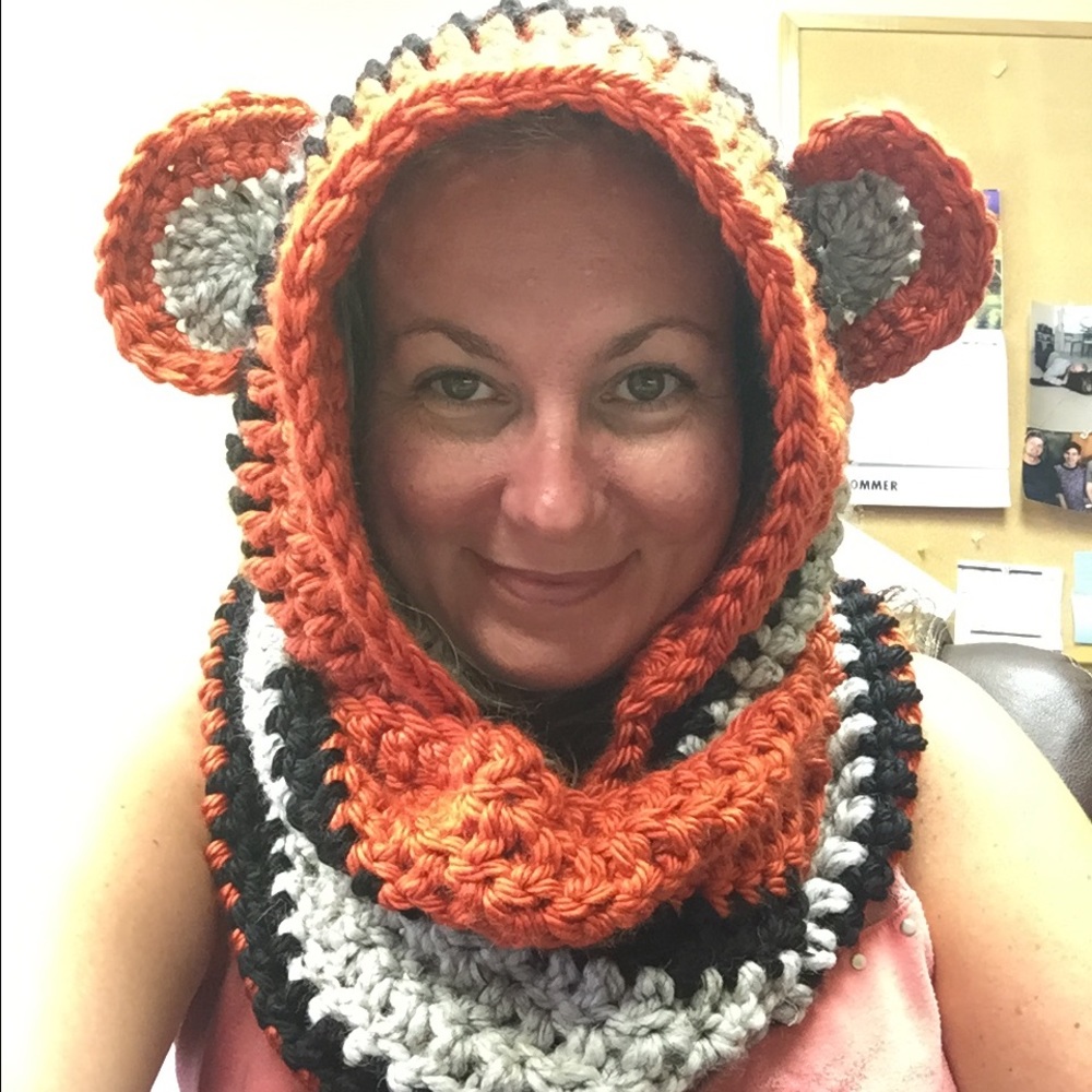 COPY - COPY - Handmade crocheted scoodie (scarf-h…